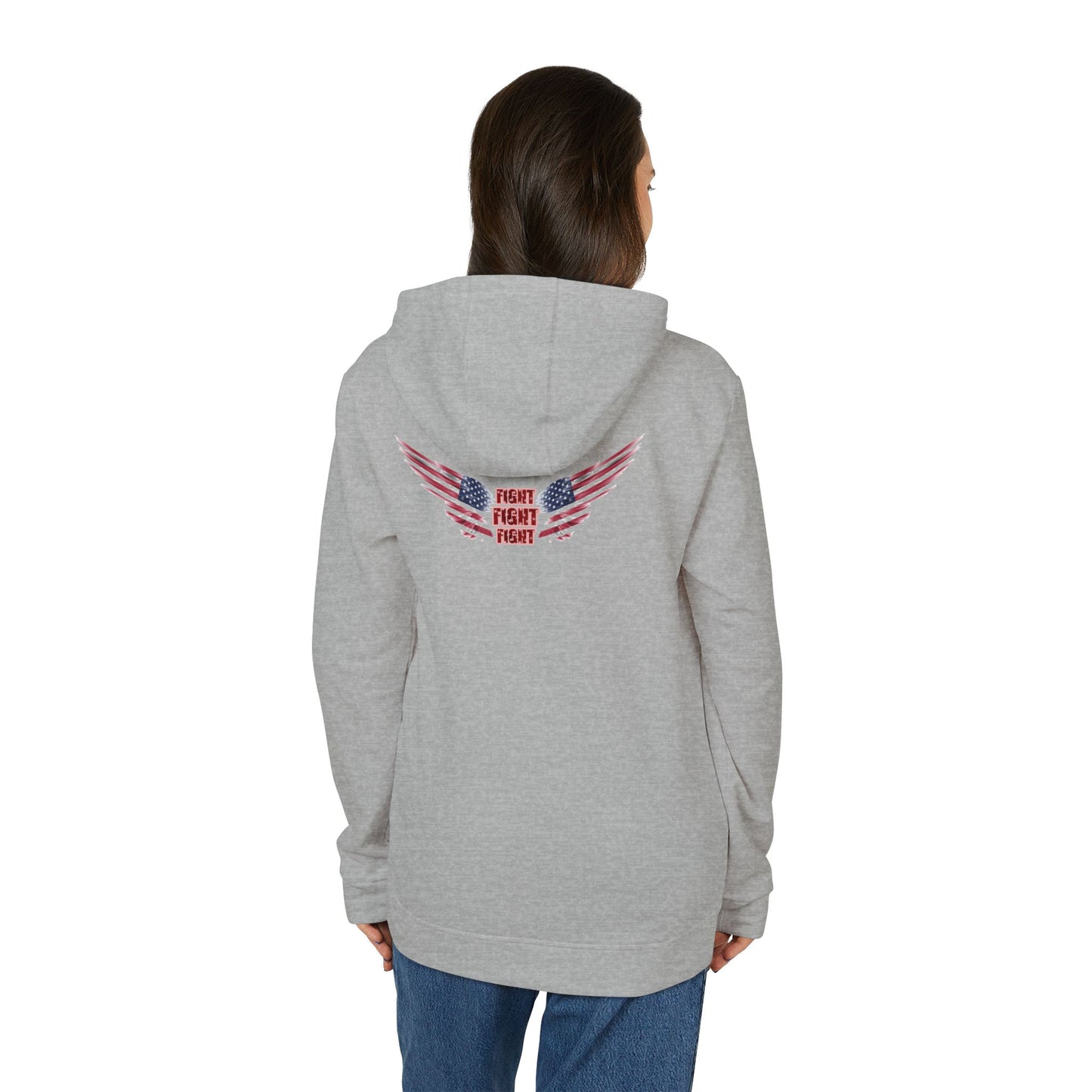 TRUMP 2024 adidas® Unisex Fleece Hoodie - Iconic Photo, MAGA, Don’t Tread On Me, Never Surrender, God And Country, Failed Attempt, King Trump, Elect, Conservative Gift